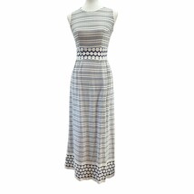 1970&#39;s polka dot dress womens sleeveless vintage high slit  - $21.78