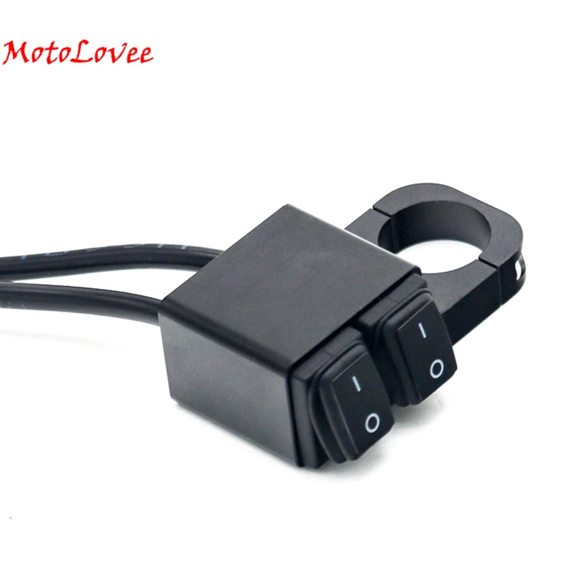 MotoLovee Waterproof 7/8&#39;&#39; Motorcycle ATV Handlebar On-Off-On Button Switch - £20.01 GBP+