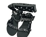 New $210 ARIZONA LOVE Trekky Black Bandana Print Sandal w Dustbag size 41 - £41.90 GBP