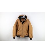 Vintage Streetwear Boys XL Faded Quilted Hooded Canvas Work Jacket Duck ... - $82.34 CAD