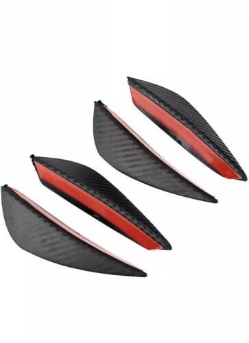 4 Car Rear Bumper Diffuser Shark Fin Spoiler Lip Wing Splitter Carbon Fi... - $4.94