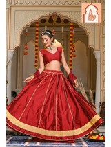 Maroon gotta work lehenga choli set - $1,421.59 MXN