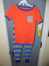 OshKosh B&#39;gosh Blue/Gray/Orange Striped 2 PC Pajamas Size 5T NEW Retail $32 - £13.15 GBP