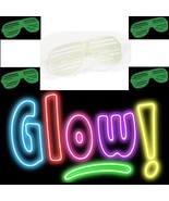 Shutter Sunglasses Glow In Dark Shades Retro Vintage Glasses Club Party ... - £11.91 GBP