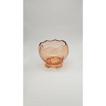 Vintage Pink Depression Glass Rose Bowl, Ribbed Scalloped, Footed - £21.64 GBP