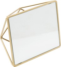 Home Specifications Free Standing Geometric Vanity Mirror,, Satin Gold. - £31.91 GBP