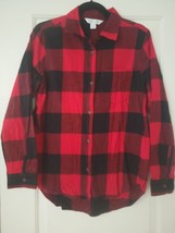 Old Navy Womens The Classic Shirt Black&amp;Red Flannel Medium BNWOT w/Front... - £16.20 GBP