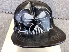 Darth Vader Flat Bill Faux Leather Snap Back Embroidered Black Baseball ... - £7.74 GBP