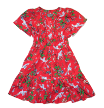 NWT by Anthropologie The Somerset Mini in Red Floral Bird Crane Cotton Dress S - $128.70