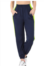 Zenana  XL Soft Stretch Tricot Knit Mid Weight Pocket Jogger Pants Navy - £10.89 GBP
