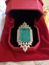 Gold Plated Greenish Blue Emerald Doublet Muzo Ring Size 8 - £55.00 GBP