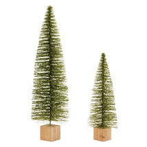 Glittered Green Bottle Brush Tree (Set of 2) - 563505 - €44,58 EUR