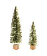 Glittered Green Bottle Brush Tree (Set of 2) - 563505 - $938.40 MXN