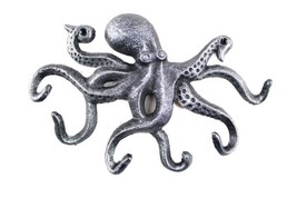 [Pack Of 2] Antique Silver Cast Iron Octopus Hook 11&quot; - £45.05 GBP