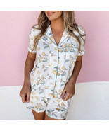Printed Cardigan Short Sleeve Single-breasted Casual Suit Home Pajamas F... - $46.12 CAD