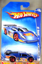 2009 Hot Wheels #75 Hot Wheels Racing 9/10 GT RACER Blue w/Red 5 Spoke Wheels - £7.66 GBP