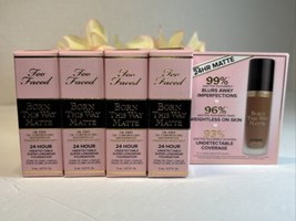 4 X TOO FACED BORN THIS WAY 24HR LONGWEAR MATTE FOUNDATION NIB Free= .68... - £15.78 GBP