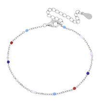 Captivating Colorful Bubble Beads on Sterling Silver Chain Bracelet - £11.34 GBP