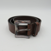 GAP Belt Womens Size Small Leather Belt Silver Tone Solid Brass Buckle - $14.84