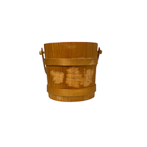 Vtg. Wood Sugar Bucket W/Handle 8.5&quot; Primitive Shaker Style Light Wooden... - $41.48