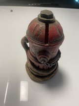 Vtg Rustic Fire Hydrant Fireman Coin Bank Fire Piggy Bank collectors - $7.70