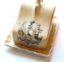 Vintage Minature Cheese Butter Dish w Cover Liverpool Souvenir MERMAN Austria - £28.13 GBP