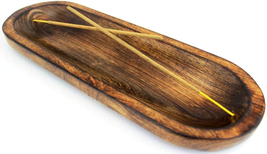 Kaizen Casa Incense Burner Stick Holder Ash Catcher Wooden Handmade Mode... - $12.73