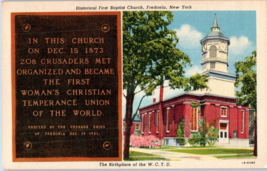 Historical First Baptist church in Fredonia, New York Postcard - £6.94 GBP