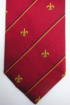 GORGEOUS Ben Silver Charleston SC Red Fleur de Lis Handmade Tie - £41.96 GBP