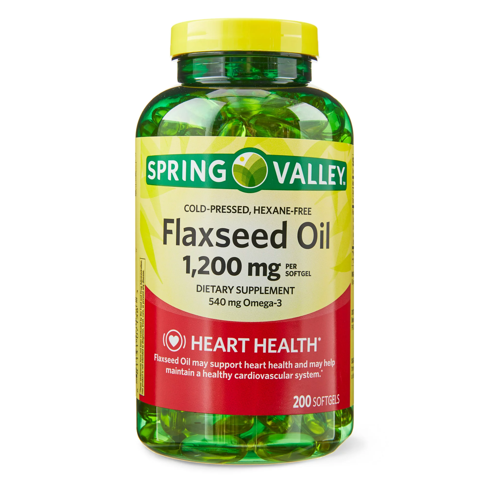 Spring Valley Flaxseed Oil Heart health, 1200 mg Dietary Supplement 200 Softgels - $26.89