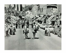 Vintage B&amp;W Photo Parade Main St, 60s Horses Rexall Florsheim 11&quot; x 14&quot; Framed   - £11.37 GBP