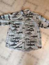 Columbia Mens Fish All Over Print Shirt Button Down Sz  XL Short Sleeve ... - £22.84 GBP