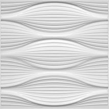 Dundee Deco 3D Wall Panels - Industrial Wave Paintable White PVC Wall Paneling f - £6.13 GBP+