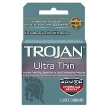 Trojan Ultra Thin Armor(Spermicidal) 3pk - £7.07 GBP