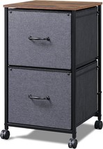 In A Rustic Brown Color, The Devaise 2 Drawer Mobile File Cabinet, Rolling - £41.53 GBP