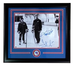 Michael J Fox Henrik Lundqvist Signed Framed 11x14 Hockey Photo Steiner Holo - $436.49