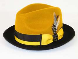 Men Bruno Capelo Dress Hat Australian Wool Fedora Caesar Gold Black Ca349 image 4