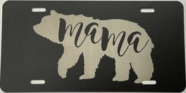 NEW Mama Bear #2 Logo Laser Engraved License Plate Car Tag Gift Flat Black - £18.87 GBP