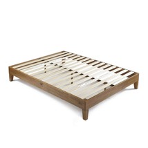 King size Modern Platform Bed Frame in Rustic Pine Finish - $7,789.12 MXN