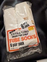 Kmart Extra Long Over The Calf Tube Socks 6 Pair Pack Mens 10 - 13 White NEW - £26.22 GBP