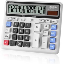 Vewingl Desk Calculator 12 Digit, Large Computer Keys,Desktop Dual Power... - £16.78 GBP