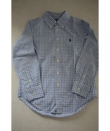 RALPH LAUREN Boy&#39;s Long Sleeve Blue Cotton Button Down Dress Shirt S (8) - $12.86