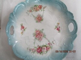 REINHOLD SCHLEGELMILCH RS Prussia LIGHT BLUE FLORAL TRAY HANDLES 10.25&quot; ... - £72.69 GBP