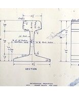 1940 Railroad Bangor Aroostook Standard 100 LB Rail ARA-A Blueprint H1 D... - $84.36