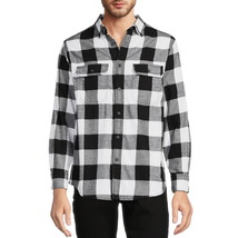 George Men&#39;s Long Sleeve Flannel Shirt Size S (34-36) Color White Buffalo - £19.34 GBP