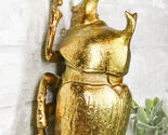 Medium Gold Resin Rhinoceros Elephant Beetle Wall Decor Or Tabletop Figu... - $54.99