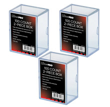 3-PACK Ultra Pro 100 Count 2-Piece Storage Trading Card Box Holder Case Sports - £10.45 GBP