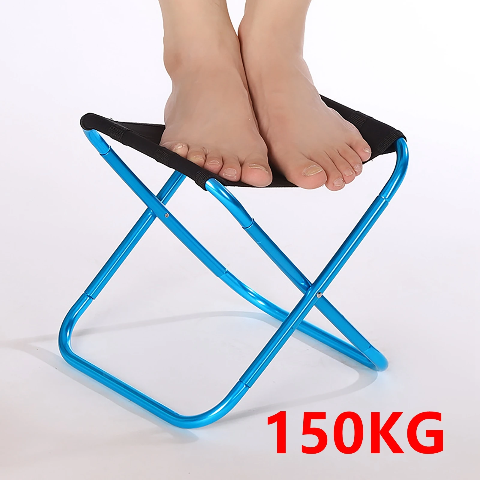 150KG Thickened Outdoor Camping Small Chair Portable Folding Aluminum Alloy - £18.04 GBP