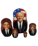 5pcs Russian Nesting Doll of Biden &amp; Democrat Predecessors 7.5 in Made i... - $757.97 MXN