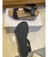 Birkenstock Papillio Womens Soley Sandal Size 9 Black Leather Cork Wedge... - $1,825.36 MXN